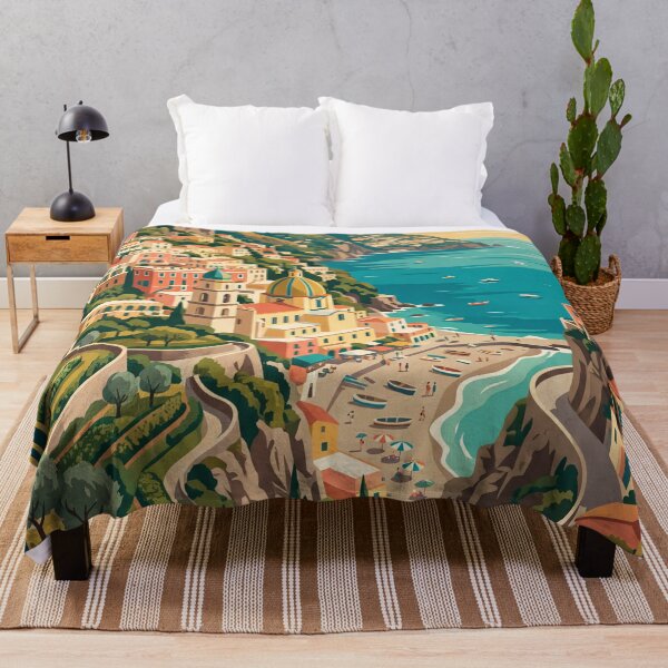 Item preview, Positano Italy Vintage Travel Poster designed and sold by Bomax121.