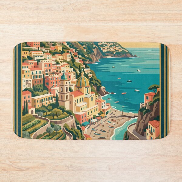 Item preview, Positano Italy Vintage Travel Poster designed and sold by Bomax121.