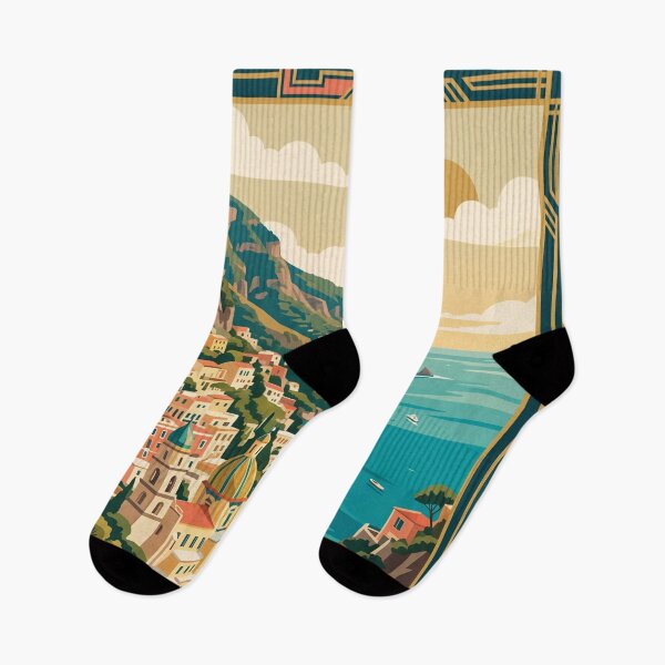 Item preview, Positano Italy Vintage Travel Poster designed and sold by Bomax121.