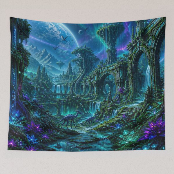 Item preview, Lost Alien Civilization Jungle Landscape designed and sold by Luminous Wilds.