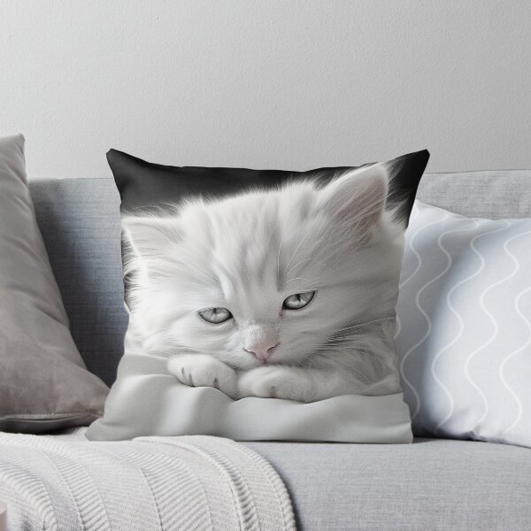 Item preview, White Kitten Sleeping on Silk designed and sold by djovan.