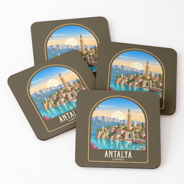 Item preview, Antalya Vintage Travel Illustration designed and sold by HomeLivingCo.