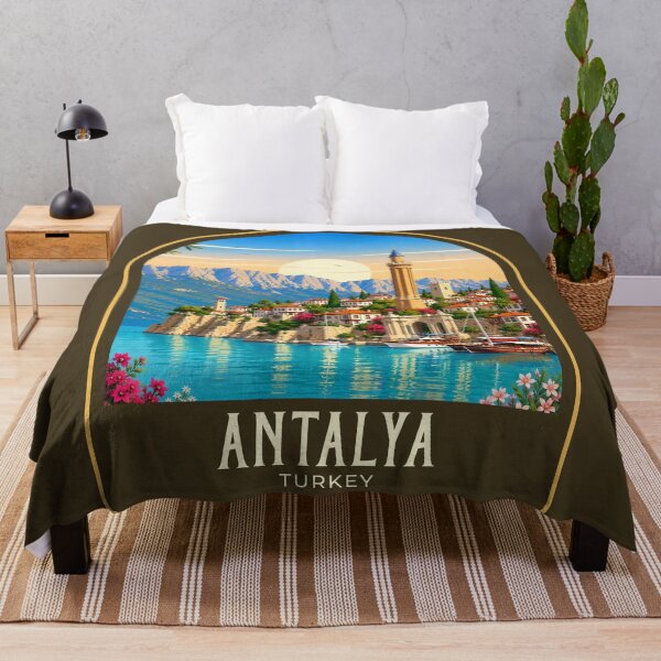 Item preview, Antalya Vintage Travel Illustration designed and sold by HomeLivingCo.
