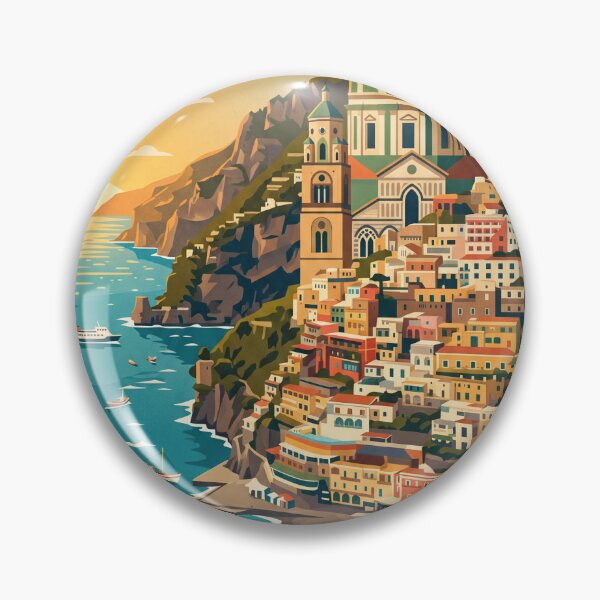 Item preview, Amalfi Italy Vintage Travel Poster designed and sold by Bomax121.