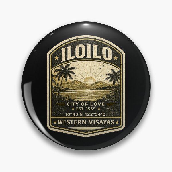 Item preview, Iloilo Philippines Vintage Travel Badge | City of Love Sunset Retro Patch designed and sold by getpressedshirt.