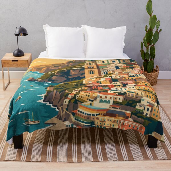 Item preview, Amalfi Italy Vintage Travel Poster designed and sold by Bomax121.