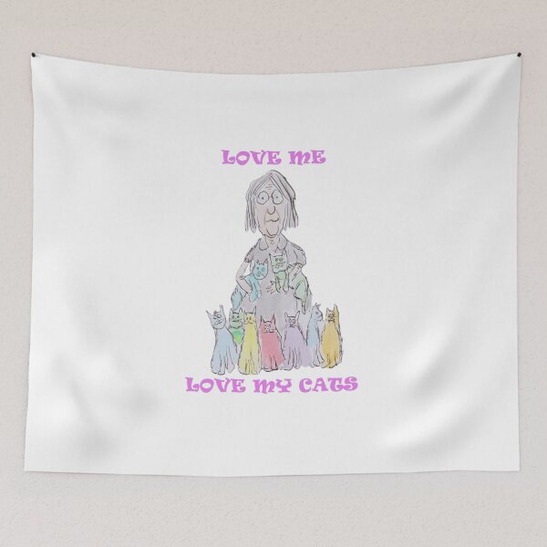 Item preview, Cat lady, love me, love my cats designed and sold by Inky Fingers Illustrations.