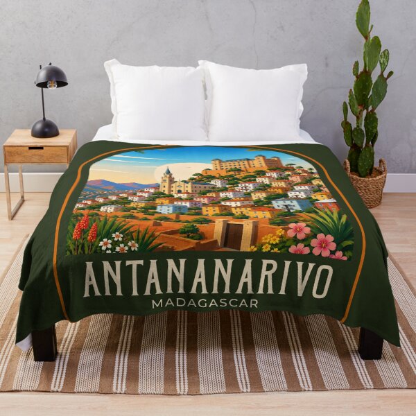 Item preview, Antananarivo Vintage Travel Illustration designed and sold by HomeLivingCo.