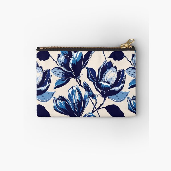 Item preview, Blue Magnolia Floral Print | Navy Botanical Flowers  designed and sold by MonNoir.