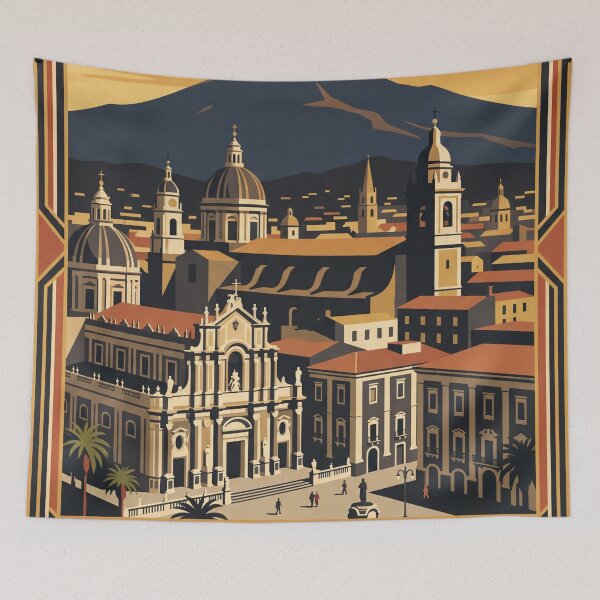 Item preview, Catania Italy Vintage Travel Poster designed and sold by Bomax121.