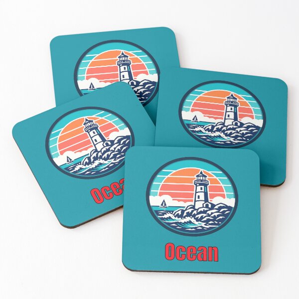 Item preview, Vintage Ocean Lighthouse Logo | Retro Coastal Sailing & Nautical Design designed and sold by Timber-Trail.