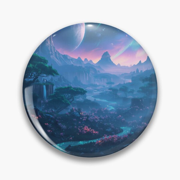 Item preview, Cosmic Bioluminescent Valley Alien Landscape designed and sold by Luminous Wilds.