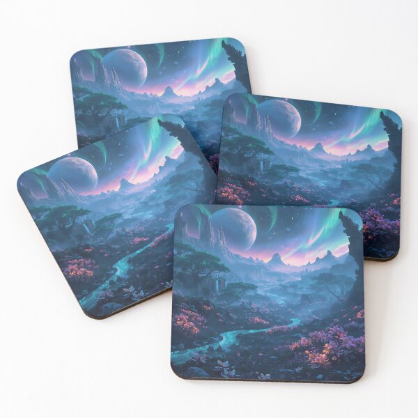 Item preview, Cosmic Bioluminescent Valley Alien Landscape designed and sold by Luminous Wilds.