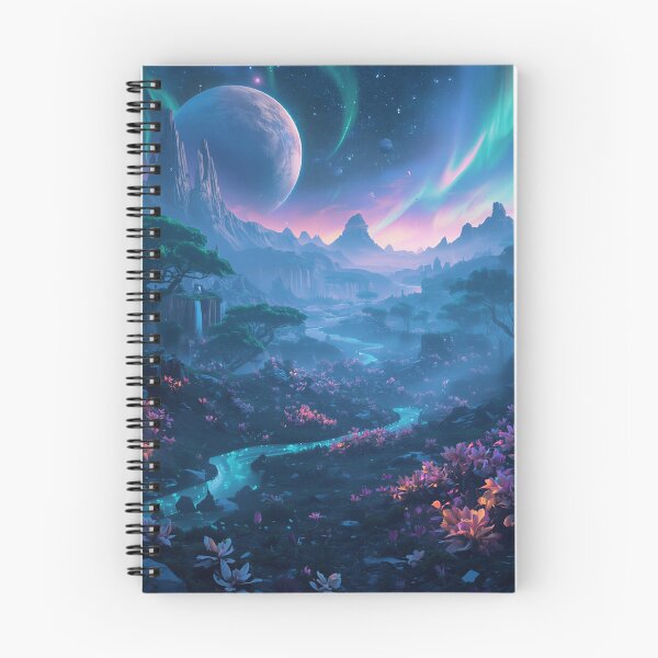 Item preview, Cosmic Bioluminescent Valley Alien Landscape designed and sold by Luminous Wilds.