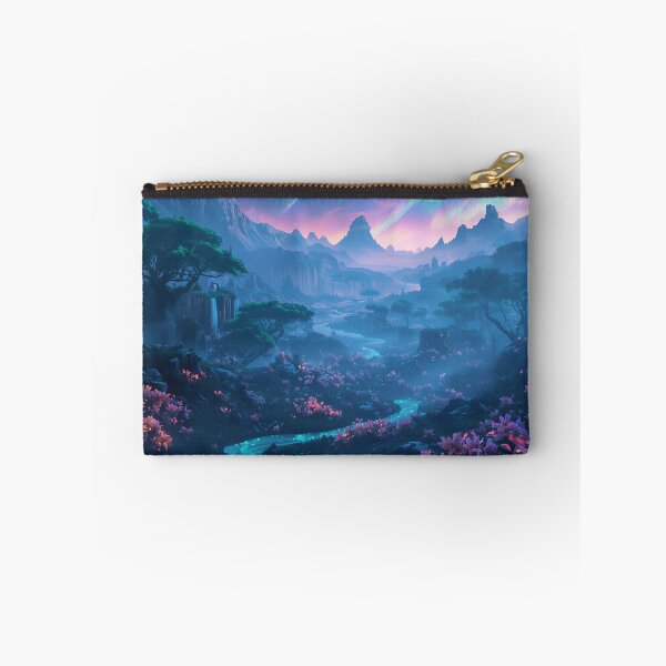 Item preview, Cosmic Bioluminescent Valley Alien Landscape designed and sold by Luminous Wilds.