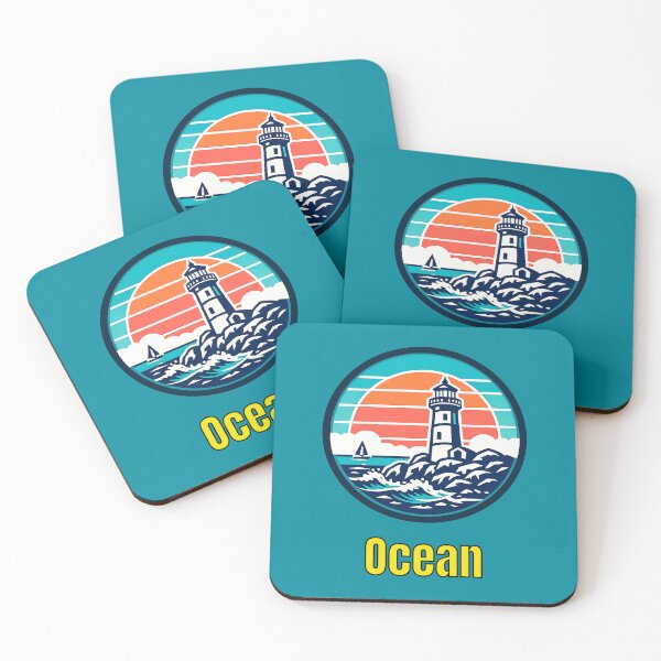 Item preview, Vintage Ocean Lighthouse Logo | Retro Coastal Sailing & Nautical Design designed and sold by Timber-Trail.
