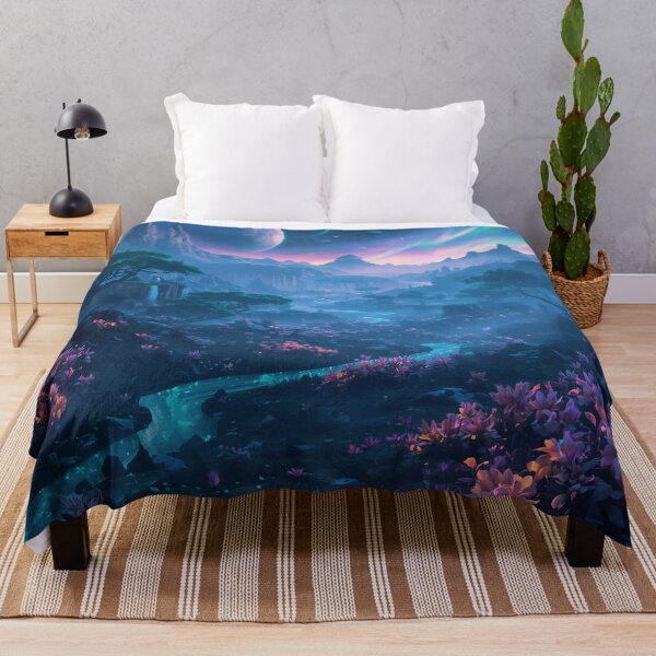 Item preview, Cosmic Bioluminescent Valley Alien Landscape designed and sold by Luminous Wilds.