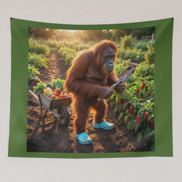 Item preview, Orangutan Gardener Harvests Vegetables designed and sold by Tridentulus.