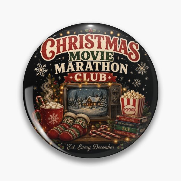 Item preview, Christmas Movie Marathon Club Vintage Holiday TV Cozy Christmas Sweatshirt Sticker designed and sold by TulipsArtDesigns .