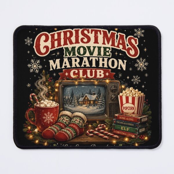 Item preview, Christmas Movie Marathon Club Vintage Holiday TV Cozy Christmas Sweatshirt Sticker designed and sold by TulipsArtDesigns .