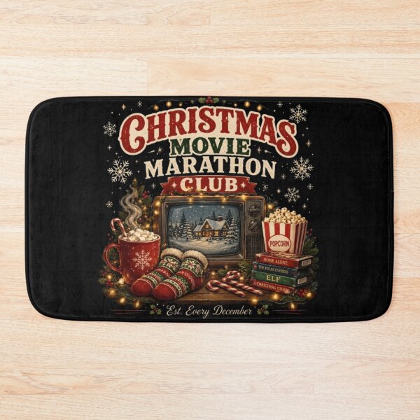 Item preview, Christmas Movie Marathon Club Vintage Holiday TV Cozy Christmas Sweatshirt Sticker designed and sold by TulipsArtDesigns .