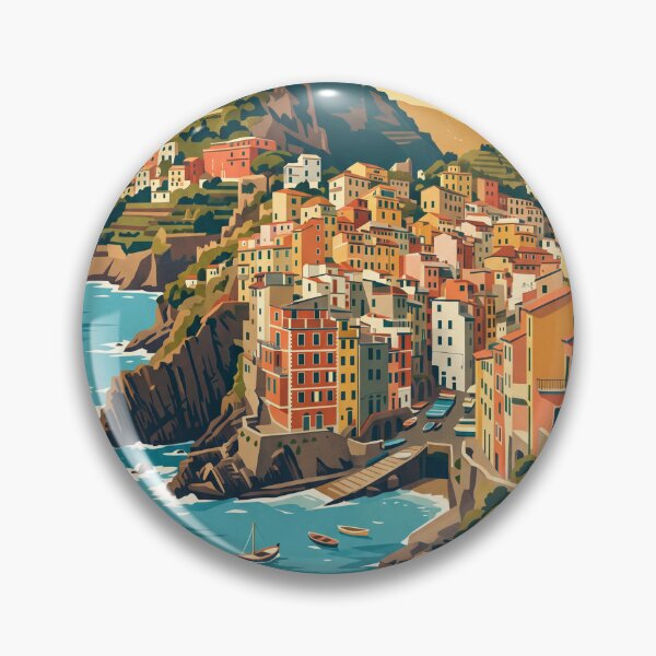 Item preview, Cinque Terre Italy Vintage Travel Poster designed and sold by Bomax121.