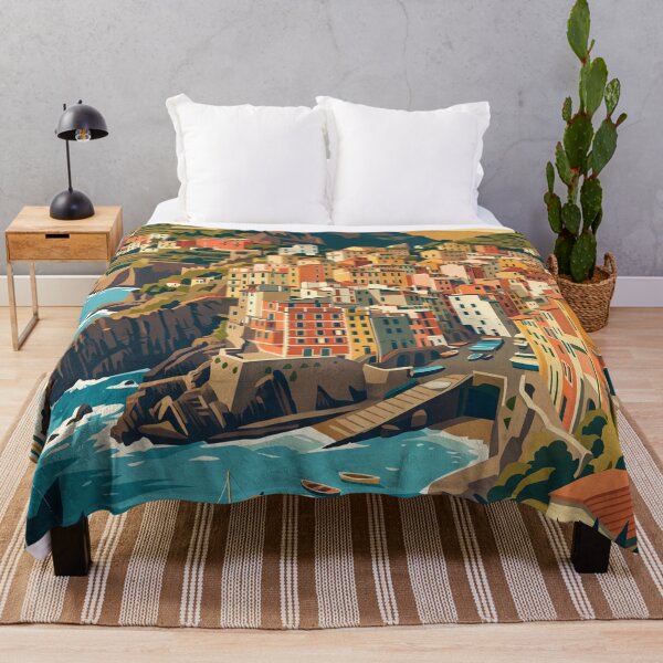 Item preview, Cinque Terre Italy Vintage Travel Poster designed and sold by Bomax121.