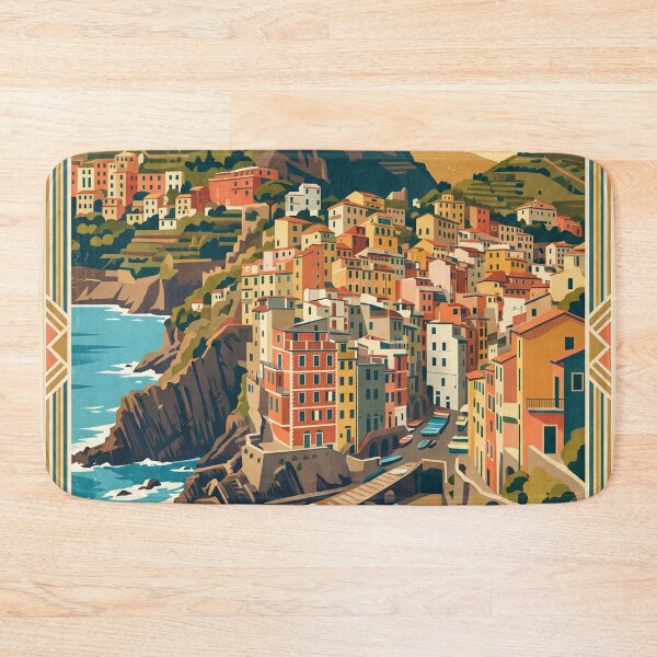Item preview, Cinque Terre Italy Vintage Travel Poster designed and sold by Bomax121.