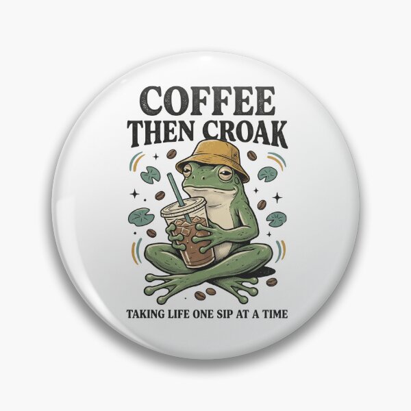 Item preview, Coffee Then Croak Frog designed and sold by Roy & Tiffany.