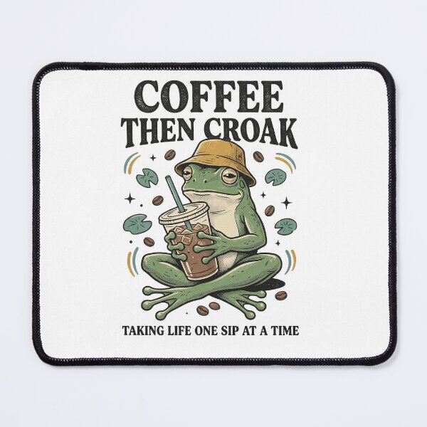 Item preview, Coffee Then Croak Frog designed and sold by Tiffany Roy.