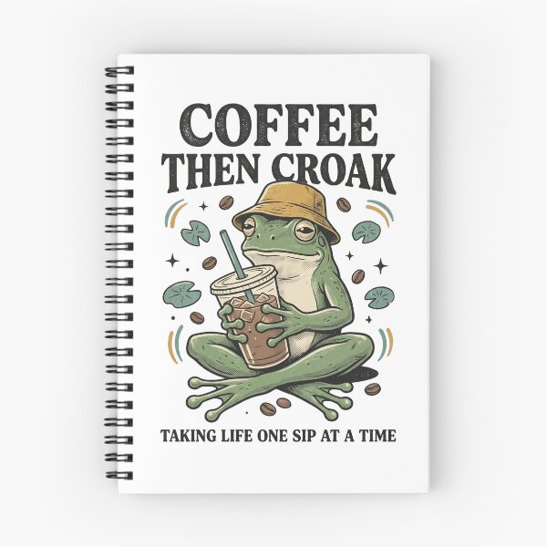 Item preview, Coffee Then Croak Frog designed and sold by Roy & Tiffany.