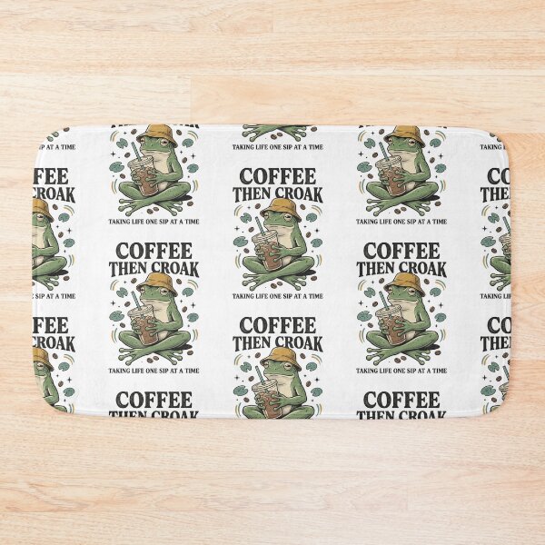 Item preview, Coffee Then Croak Frog designed and sold by Roy & Tiffany.