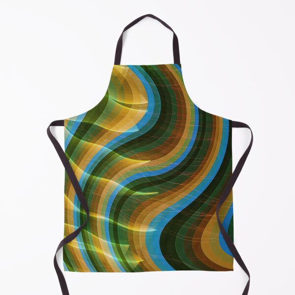 Item preview, Retro 70s Yellow Green Wavy Pattern designed and sold by WitchyBotanicaArt.