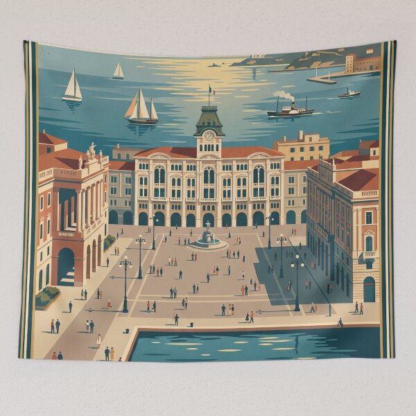 Item preview, Trieste Italy Vintage Travel Poster designed and sold by Bomax121.