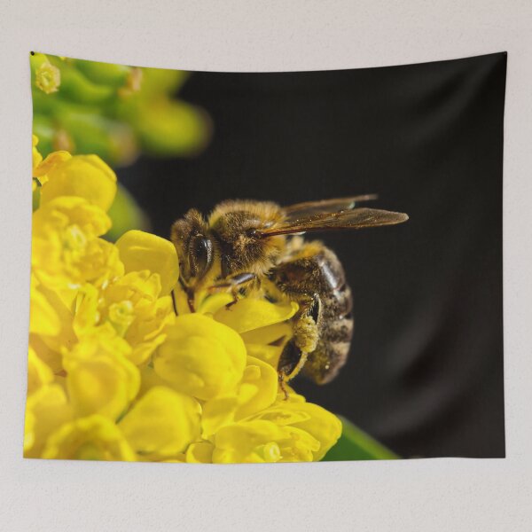 Item preview, Macro Honey Bee Yellow Spring Flower designed and sold by GraffiTimi.