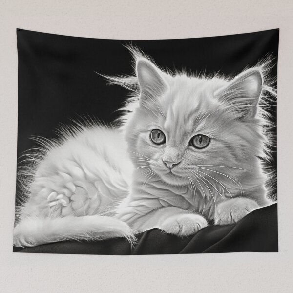 Item preview, White Kitten on Black Velvet designed and sold by djovan.