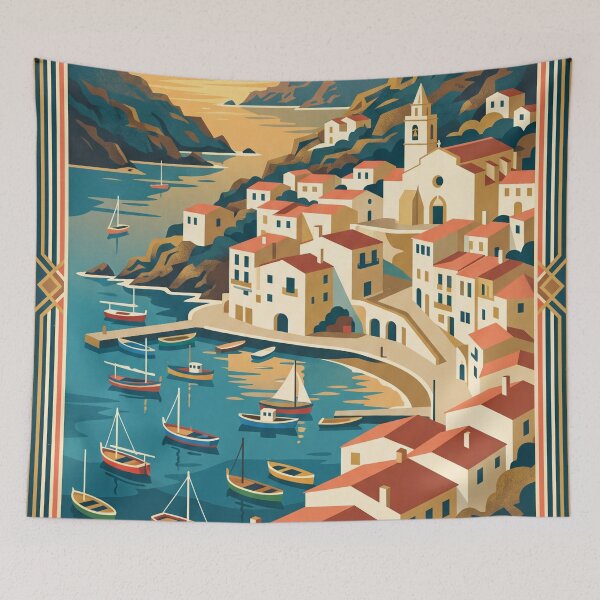Item preview, Cadaqués Spain Vintage Travel Poster designed and sold by Bomax121.