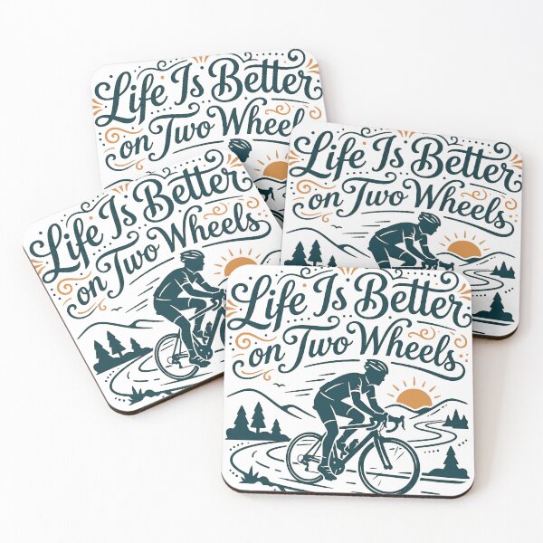 Item preview, Life Is Better On Two Wheels, Retro Cyclist Sunrise Illustration designed and sold by Sekla-Studio.