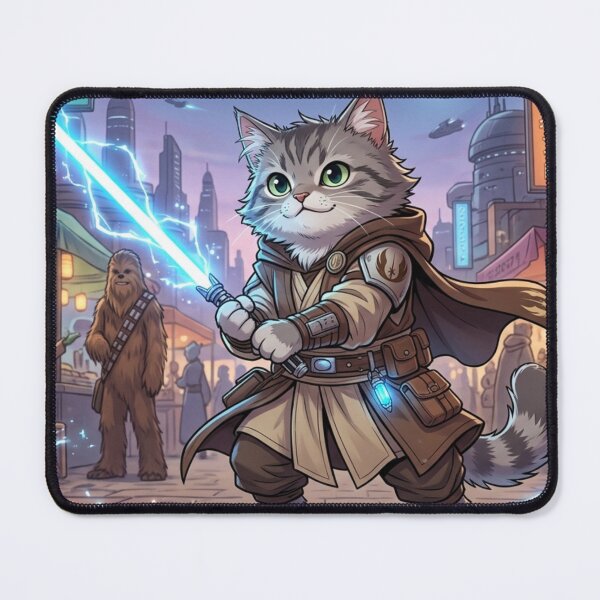 Item preview, A Jedi cat in the square. designed and sold by NithskeBR.