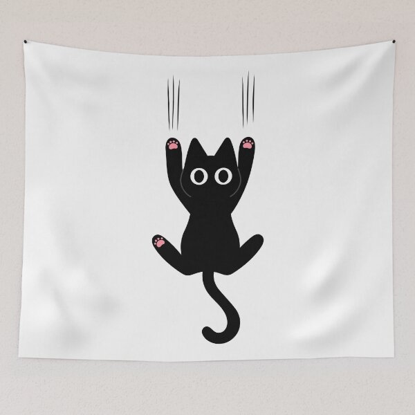 Item preview, Black Cat Clinging Scratch Marks Cute Graphic designed and sold by EchoPrint Co..