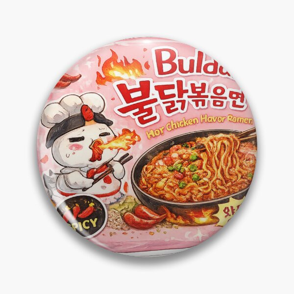 Item preview, Buldak Carbonara Pink Instant Ramen Packet designed and sold by EstherMakesFood.