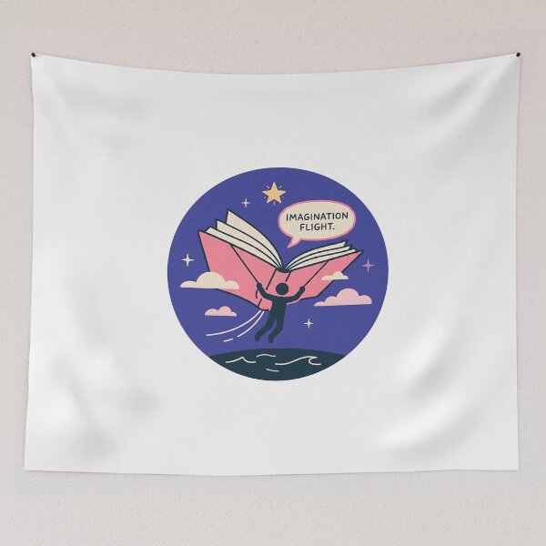 Item preview, Imagination Flight Book Lover Sticker designed and sold by Timegraf.