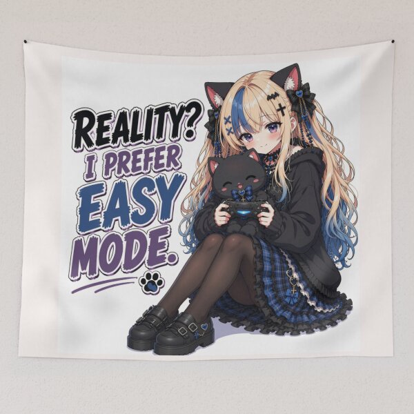 Item preview, Reality? I Prefer Easy Mode | Cute Gaming Anime Girl designed and sold by Revyra Design .