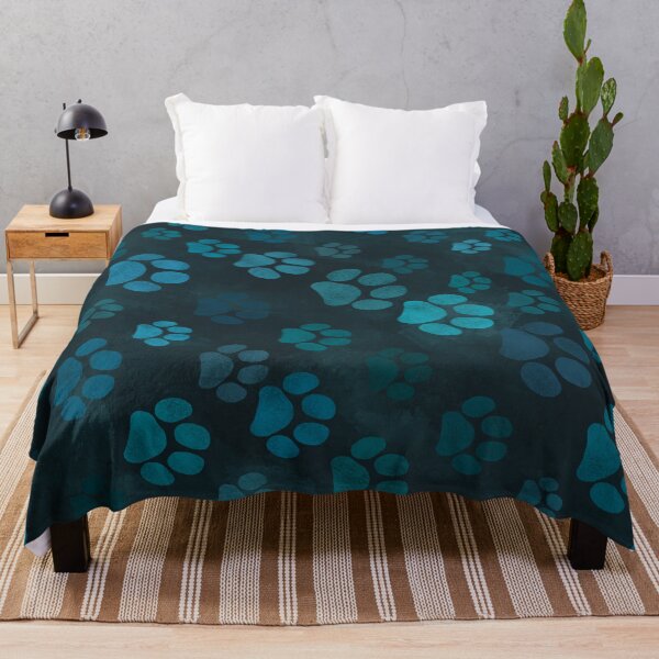 Item preview, Dark Cyan and Light blue Paw Prints  designed and sold by TedraOrtega.