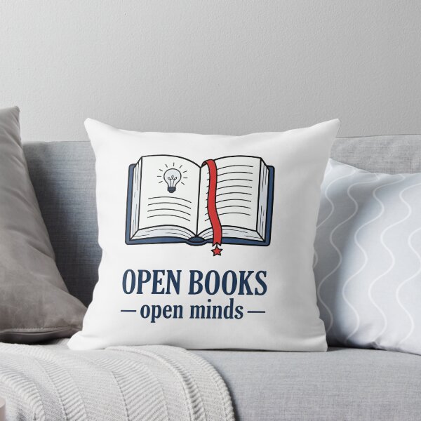 Item preview, Open Books Open Minds – Funny Book Lover Gift Reading Quote Bookworm designed and sold by Sekla-Studio.