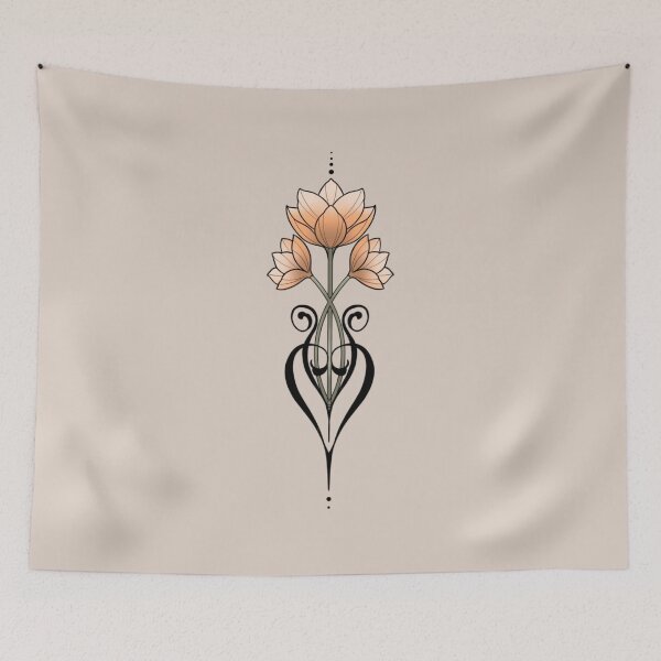 Item preview, Golden Lotus ornament art designed and sold by Charmedstuff.