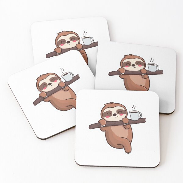 Item preview, Sloth Coffee Cute Kawaii Lazy Morning designed and sold by StickerMan17.
