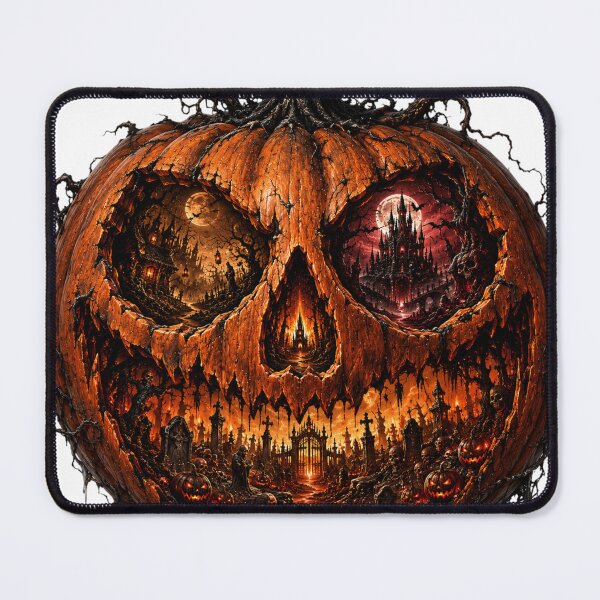 Item preview, Gothic Pumpkin Skull Halloween – Haunted Graveyard, Castle and Dark Fantasy designed and sold by Limitless expressions - wear your mindset .