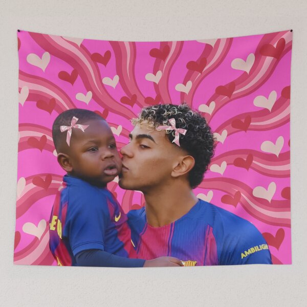 Item preview, Cute Lamine Yamal kissing Little Brother Keyne designed and sold by SuchWowDesign.