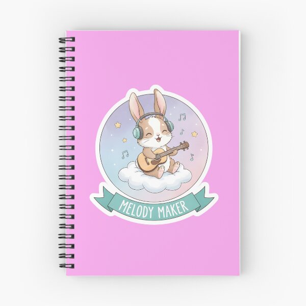Item preview, Cute Melody Maker Bunny Playing Guitar Sticker designed and sold by Ekracreatives.